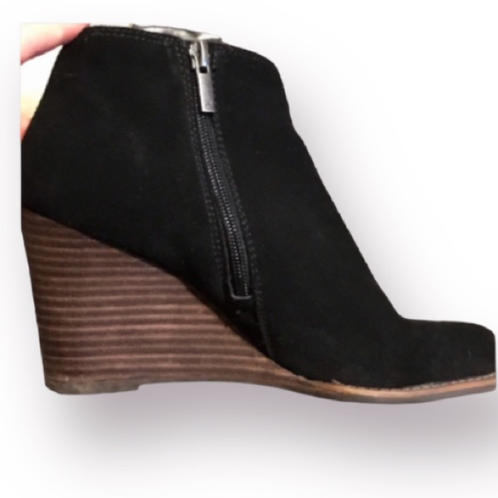 Lucky Brand Black Boots with 3 1/4” heel and side zipper. Size 8M